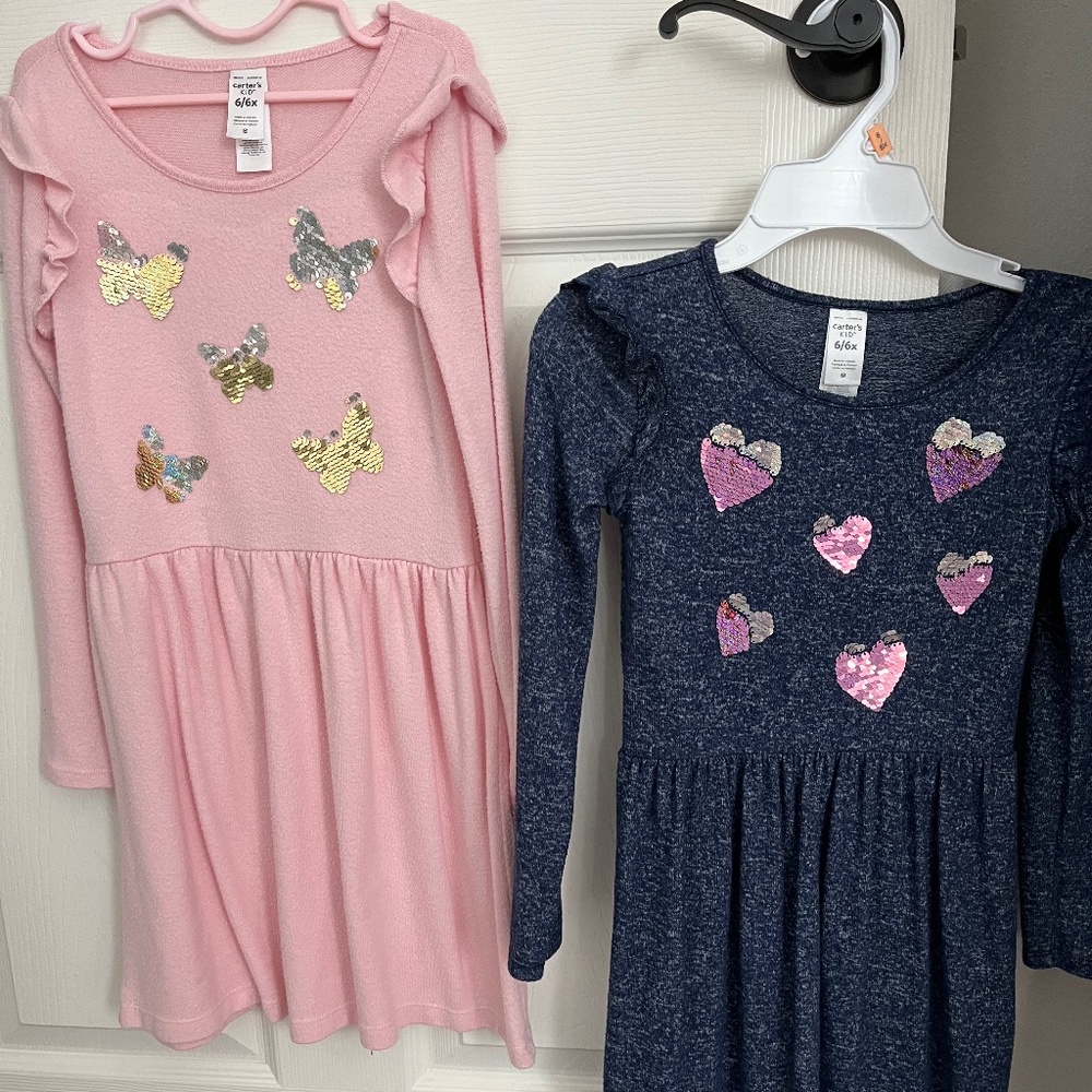 Carter’s set of 2 dresses, size 6, VGUC, smoke free house